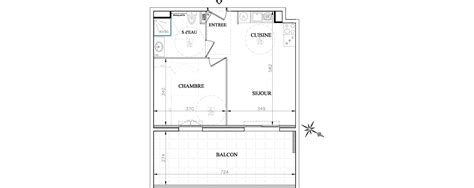 Plan appartement T2 de 40 40 m² neuf à Vence résidence Harmonium n701