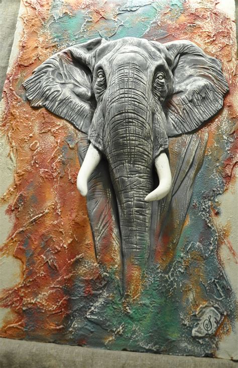 Барельеф в Минске и РБ автор Кундиков Сергей | Elephant painting canvas ...