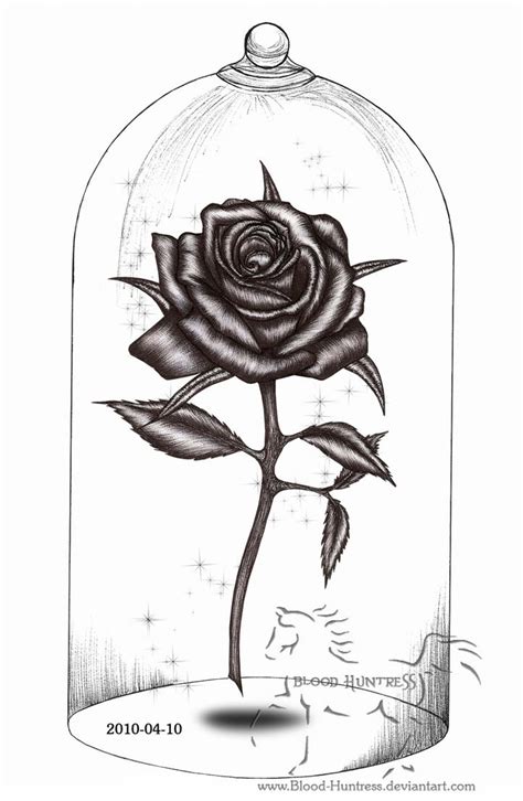 Rose Pen Drawing With Glass By Blood Huntress On DeviantArt