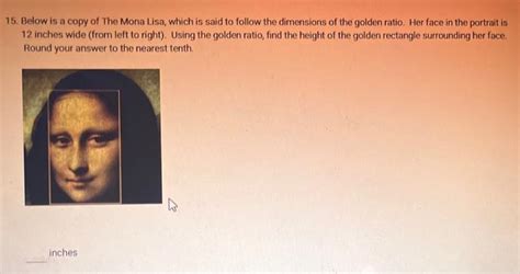 Solved 15. Below is a copy of The Mona Lisa, which is said | Chegg.com