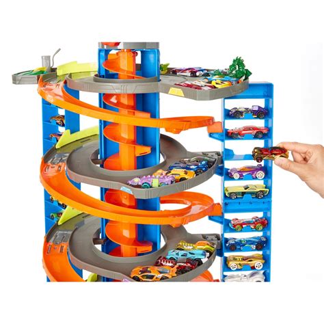 Hot Wheels City Bahn Mega Garage Mit Auto Smyths Toys Deutschland