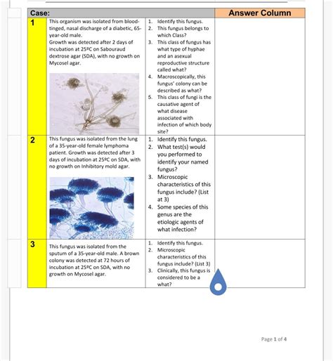 Solved Answer Column Case 1This organism was isolated from | Chegg.com 