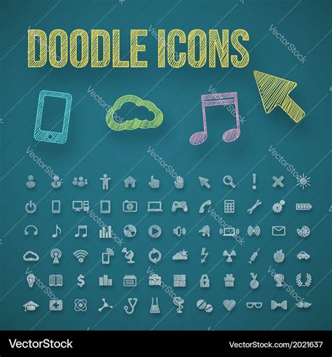 Doodle icons Royalty Free Vector Image - VectorStock