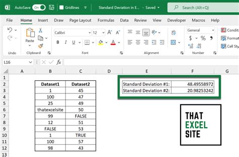 How To Calculate Standard Deviation In Excel That Excel Site