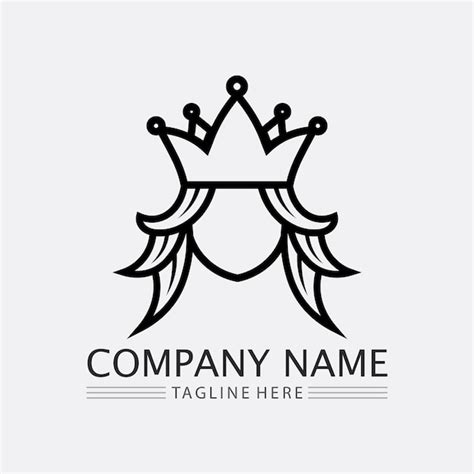 Couronne Logo Et Reine Roi Logo Designtemplate Illustration Vectorielle