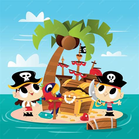 Premium Vector Super Cute Pirate Island Adventure