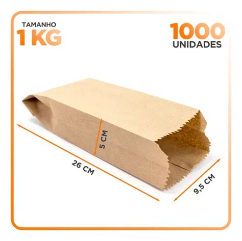 Un Sacos De Papel Kraft Liso Kg Paes Doces Salgados