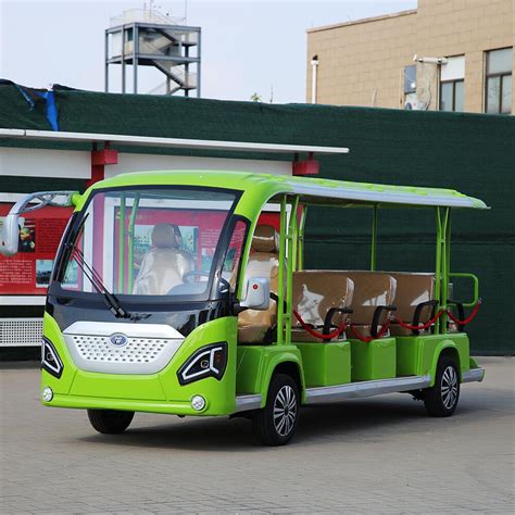 14 Seats Enclosed Tourist Bus Electric Sightseeing Car Shuttle Bus With