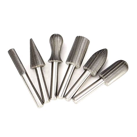 6pcs 6mm 1 4 Rotary Burr Set HSS Rotary Files For Metal Plastic Wood