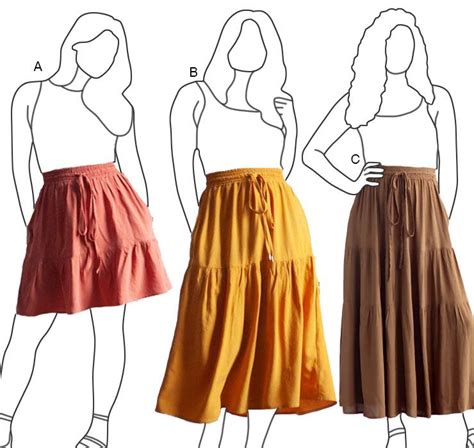 Gently Ruffled Tiered Maxi Skirt Sewing Pattern Skirt Patterns