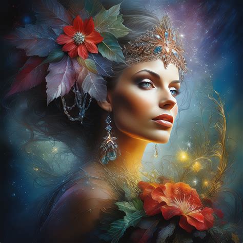 Download Portrait, Christmas, Flowers. Royalty-Free Stock Illustration