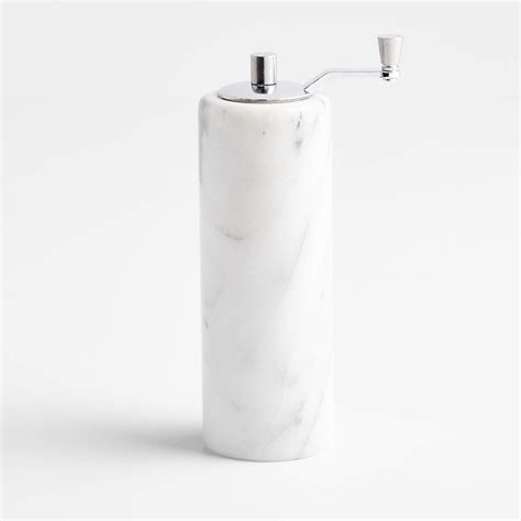 French Kitchen White Marble Pepper Mill Reviews Crate Barrel