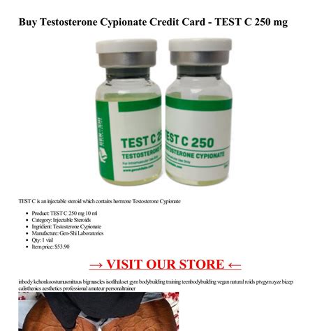 Buy Testosterone Cypionate Credit Card TEST C 250 Mg 1 Vial 10 Ml