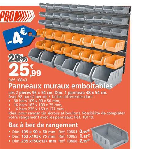 Promo Panneaux Muraux Embo Tables Bac Bec De Rangement Chez Provence