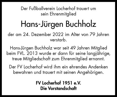 Traueranzeigen Von Hans J Rgen Buchholz Schwarzw Lder Bote Trauer