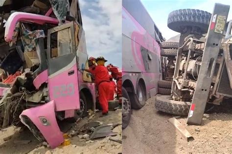 Barranca 30 heridos tras brutal choque frontal entre bus y camión FOTOS