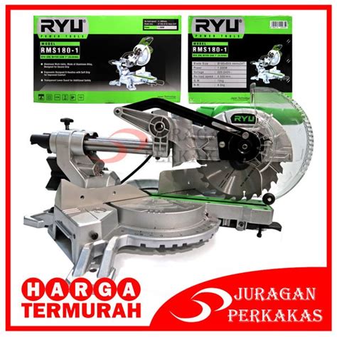 Jual RYU RMS 180 1 MITER SAW SLIDING MESIN POTONG ALUMINIUM GERGAJI