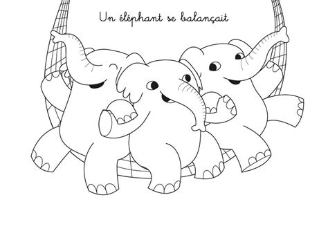 Coloriage chanson Un éléphant se balançait