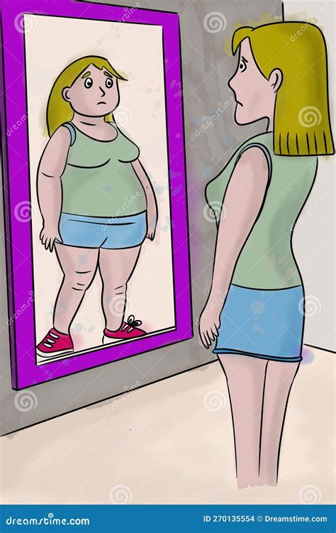 Illustration Of Anorexia Mental Disorder Or Psychological Frustration