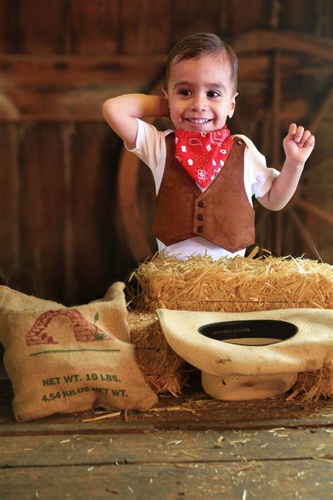 Brown Suede Baby Vest - Baby Cowboy Vest - Baby Boy Cowboy Theme - Bab – Test