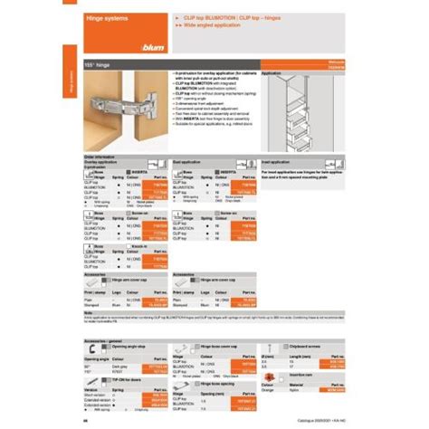 Blum B Ob Clip Top Blumotion Wide Angle Hinge Zero Protrusion