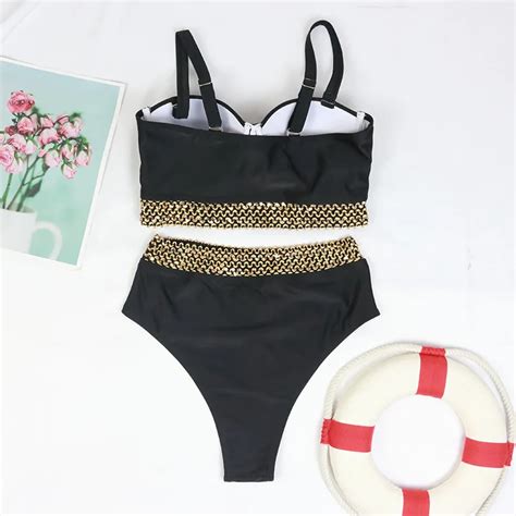 CPUTAN Sexy Push Up Bikini High Waist Women Swimsuits Solid Swimwear