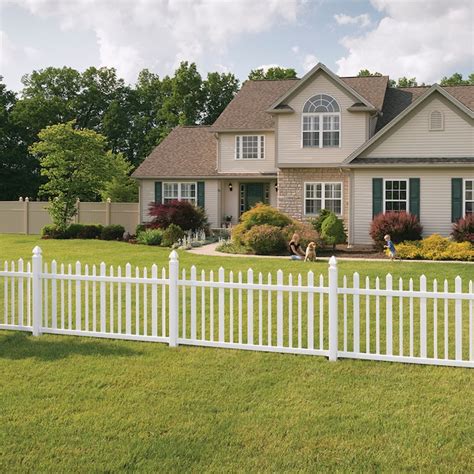 Freedom Ashford 4 Ft H X 8 Ft W White Vinyl Picket Fence Panel Assembled In The Vinyl Fencing