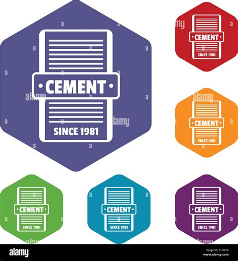 Cement Icons Vector Hexahedron Stock Vector Image Art Alamy