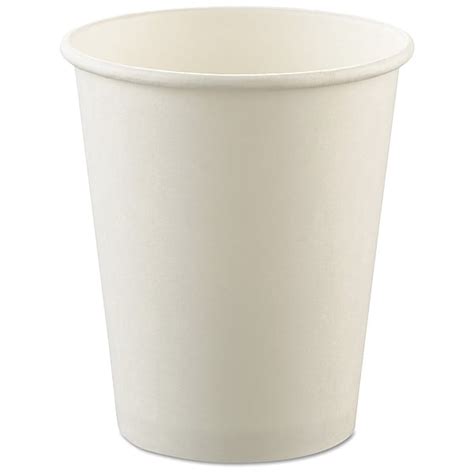 Dart Hot Cups Uncoated Paper 8 Oz Wht PK1000 SCC U508NU Zoro