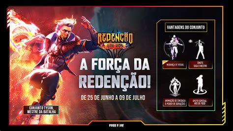 Torre de Tokens Free Fire traz conjunto do evento Redenção Uni vos de