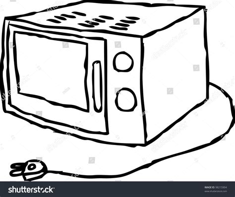 Simple Hand Drawing Of Microwave Stock Vector 98215904 : Shutterstock