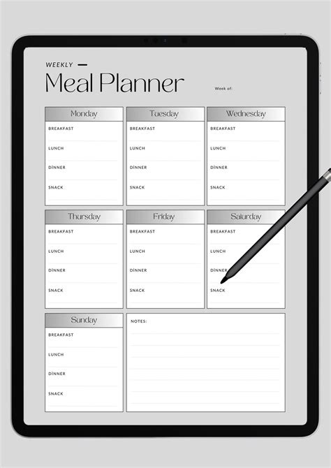 Meal Planner Printable Daily And Weekly Food Journal Grocery Etsy