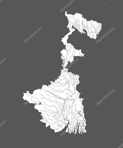 India States Mapa De Bengala Occidental Hecho A Mano Se Muestran R Os