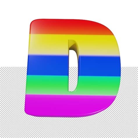 Premium Psd Letter D Rainbow Text Effect D Render