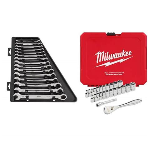 Milwaukee Metric Ratcheting Combination Wrench Set With In Drive