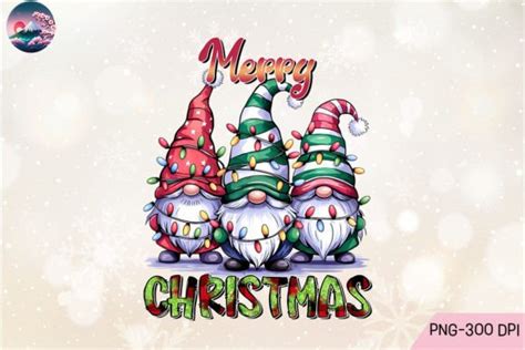 Gnomes Merry Sublimation Christmas Png Designs Graphics