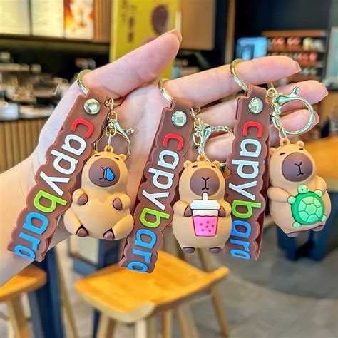 Móc khóa Capybara hot trend kèm dây cao cấp dễ thương Shopee Việt Nam