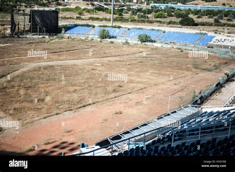 ATHENS, GREECE: The former Olympic Baseball Centre and the Olympic ...