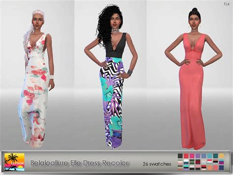 The Sims Resource Belaloallure Elle Dress Recolor