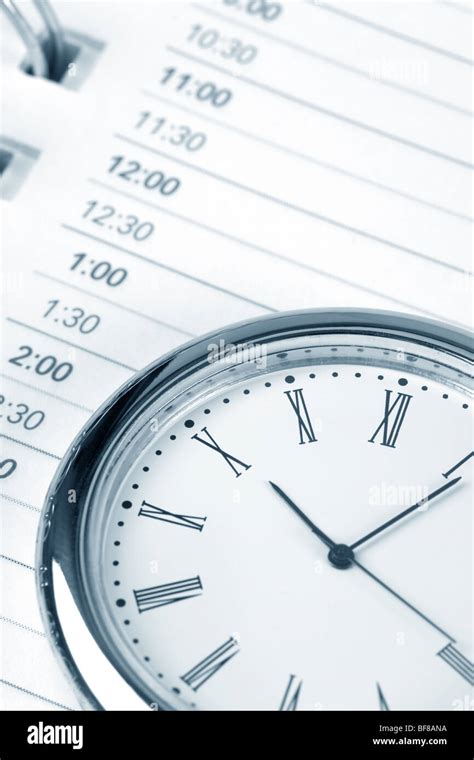 Calendar And Clock Close Up Shot Stock Photo Alamy