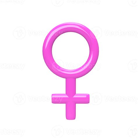 Female Symbol D Model Cartoon Style Render Illustration Png