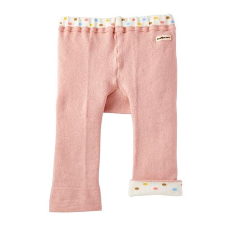 HOT BISCUITS ミキハウス おしりフリル 分丈ベビースパッツ ピンク アイボリー S cm M cm L