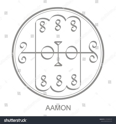 Vector Icon Symbol Demon Aamon Sigil Stock Vector Royalty Free