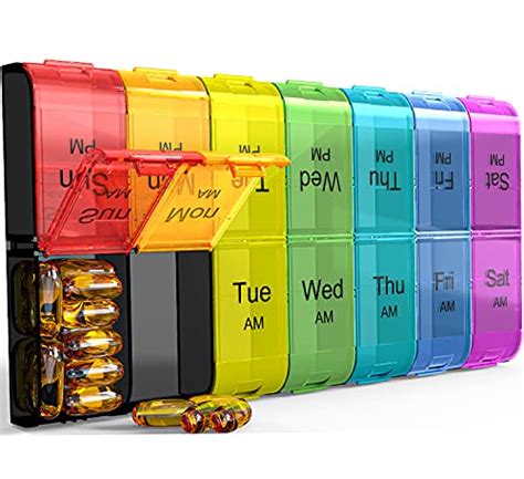 Extra Large Pill Organizer 2 Times A Day Weekly XL AM PM Pill Case 7