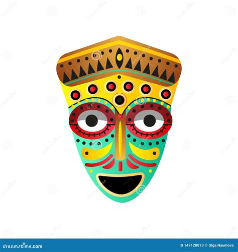 Set Of African, Zulu, Mexican, Indian, Inca Or Aztec Masks Isolated On White Background Vector ...