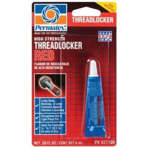 Permatex High Strength Threadlocker Red Ml Tube