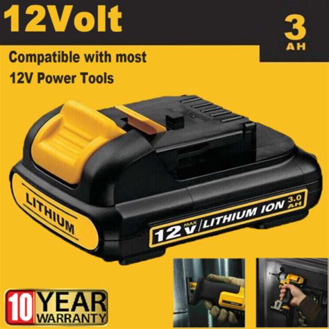 For Dewalt 12v 3 0Ah 12 Volt XR Max Lithium Battery DCB127 2 DCB120