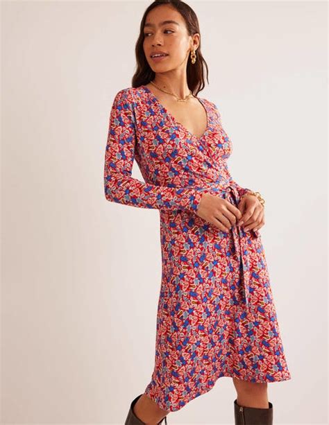 Nina Jersey Midi Dress Hot Pepper Tulip Bloom Boden EU