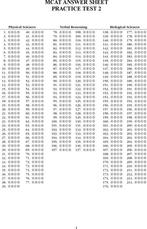 9 Answer Sheet Template 1 100 Perfect Template Ideas