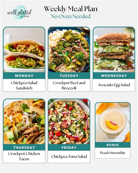 No Oven Weekly Meal Plan WellPlated